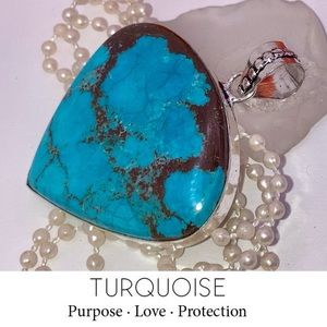 TERRIFIC! Turquoise Gemstone Chunky Handmade Pendant